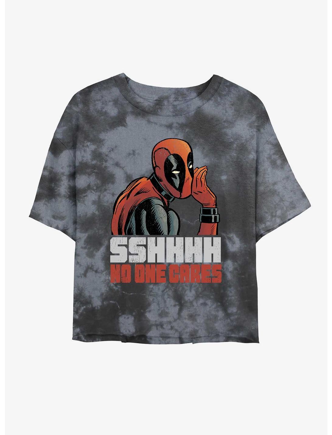 Marvel Deadpool One Cares Girls Tie-Dye Crop T-Shirt
