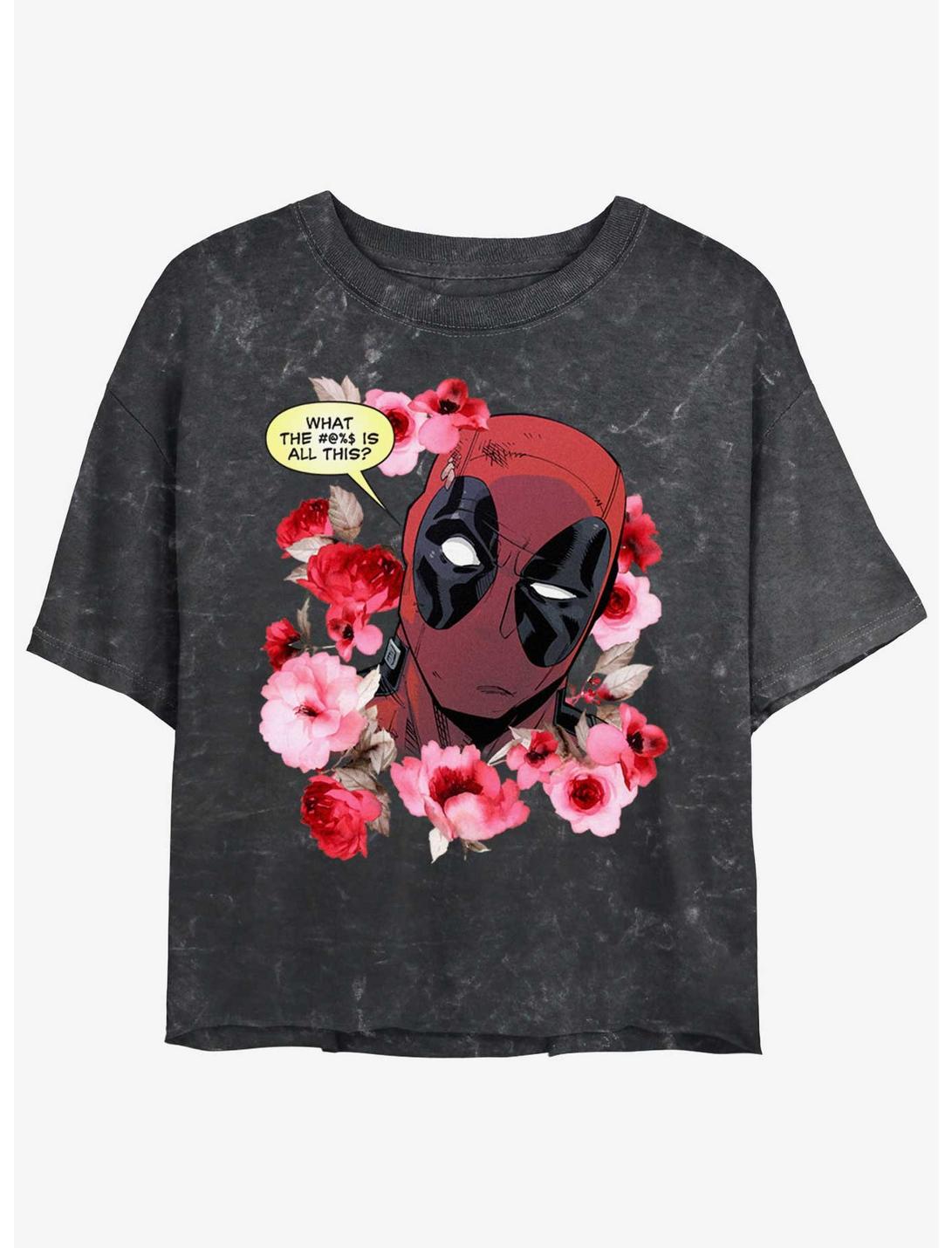 Marvel Deadpool What Is This Girls Mineral Wash Crop T-Shirt
