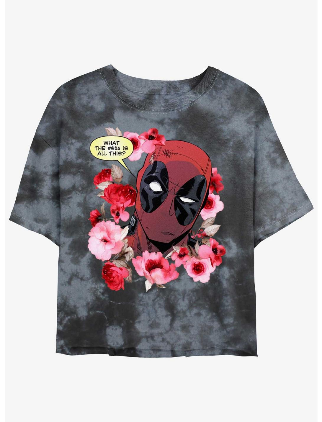 Marvel Deadpool What Is This Girls Tie-Dye Crop T-Shirt