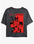 Marvel Deadpool Police Girls Mineral Wash Crop T-Shirt
