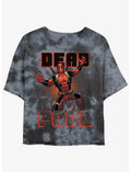 Marvel Deadpool Jazz Hands Merc Girls Tie-Dye Crop T-Shirt