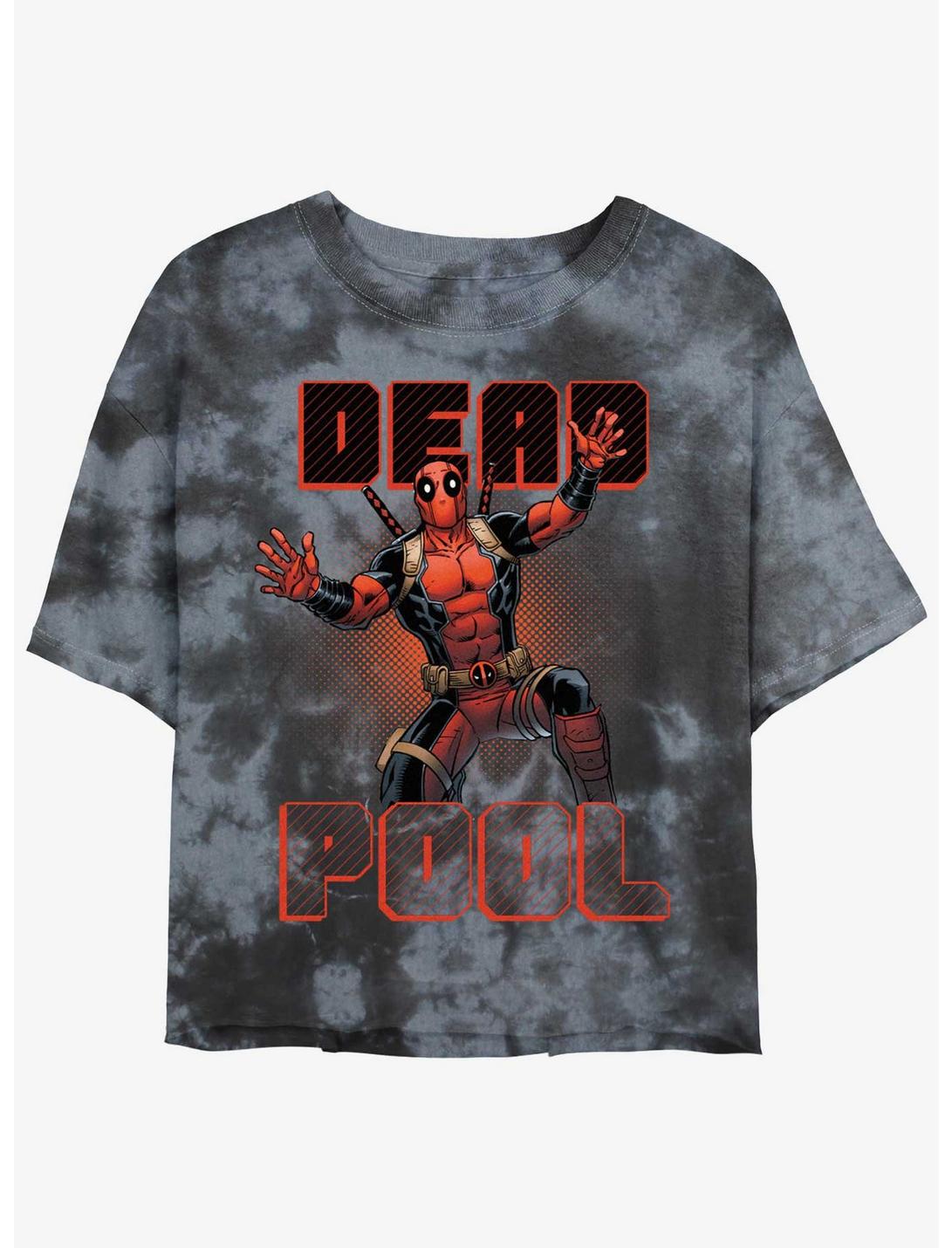 Marvel Deadpool Jazz Hands Merc Girls Tie-Dye Crop T-Shirt