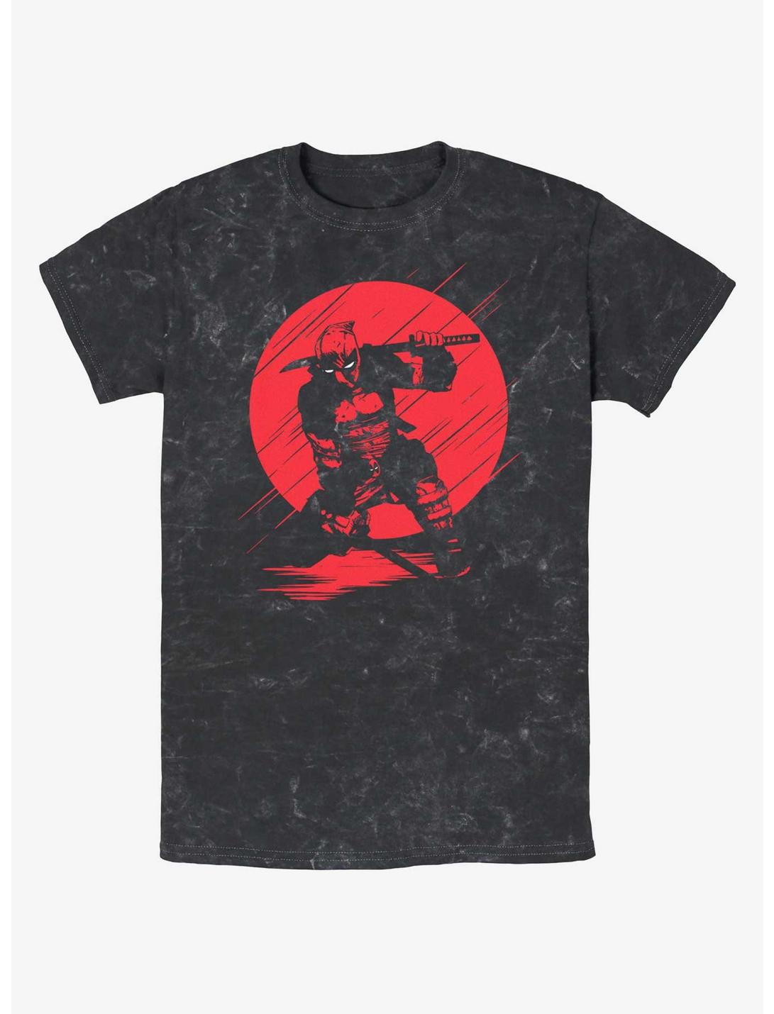 Marvel Deadpool Red Moon Silhouette Mineral Wash T-Shirt