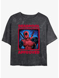 Marvel Deadpool Approved Girls Mineral Wash Crop T-Shirt