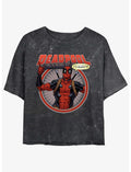 Marvel Deadpool Check Out The Chump Girls Mineral Wash Crop T-Shirt