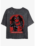 Marvel Deadpool Painted Merc Girls Mineral Wash Crop T-Shirt