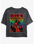 Marvel Deadpool Believe In Yourself Poster Girls Mineral Wash Crop T-Shirt