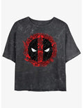 Marvel Deadpool Evil Eye Icons Girls Mineral Wash Crop T-Shirt