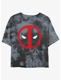 Marvel Deadpool Chalk Evil Eye Girls Tie-Dye Crop T-Shirt