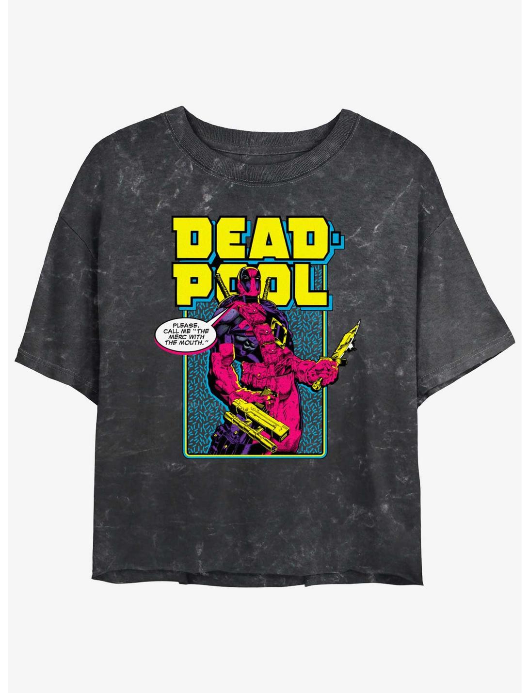Marvel Deadpool Name Change Girls Mineral Wash Crop T-Shirt