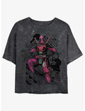 Marvel Deadpool Dragon Ninja Girls Mineral Wash Crop T-Shirt