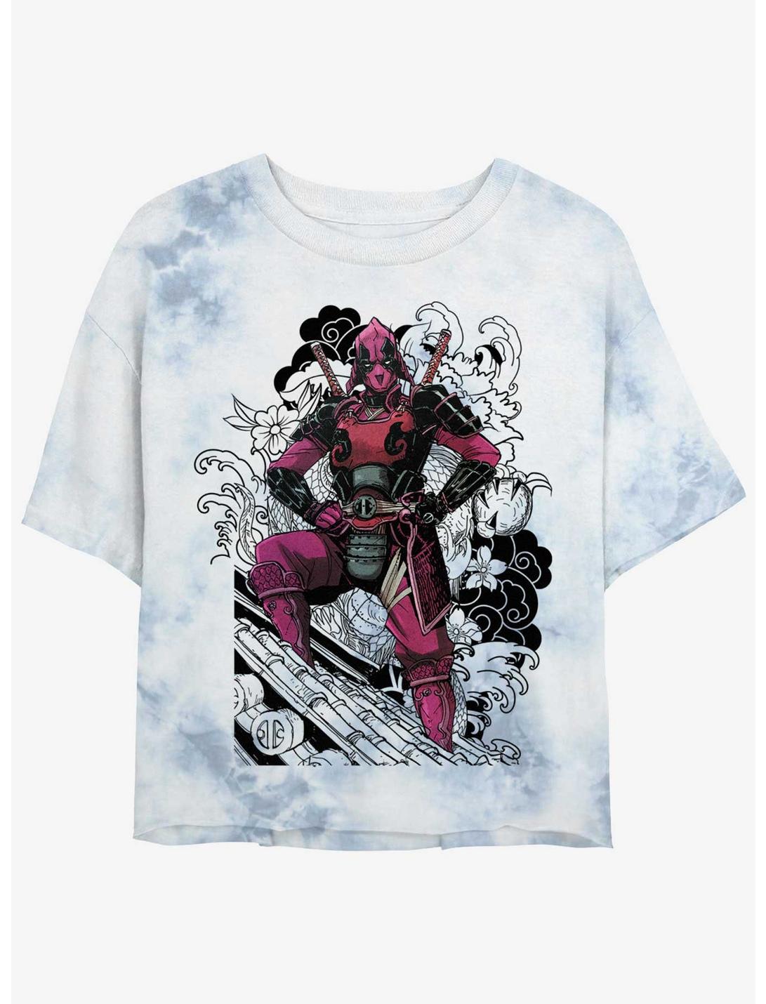 Marvel Deadpool Dragon Ninja Girls Tie-Dye Crop T-Shirt