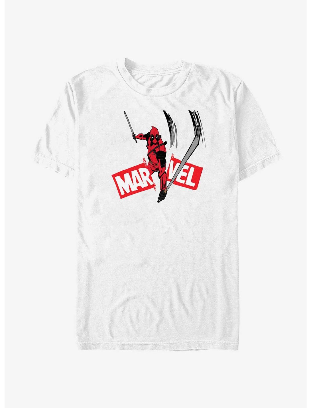 Marvel Deadpool & Wolverine Marvel Logo Slash T-Shirt