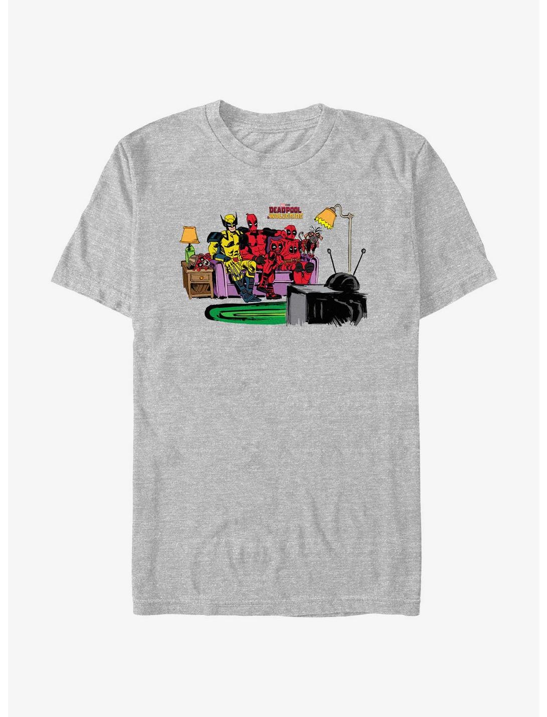 Marvel Deadpool & Wolverine Watching TV T-Shirt