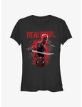 Marvel Deadpool & Wolverine Paint Dump Deadpool Girls T-Shirt