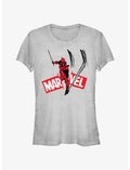 Marvel Deadpool & Wolverine Marvel Logo Slash Girls T-Shirt
