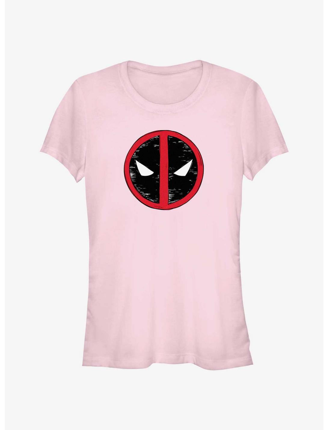 Marvel Deadpool & Wolverine Evil Eye Sketch Logo Girls T-Shirt