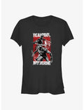 Marvel Deadpool & Wolverine Red Yellow Black Girls T-Shirt