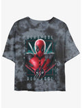 Marvel Deadpool & Wolverine Pool Port Girls Tie-Dye Crop T-Shirt Hot Topic Web Exclusive