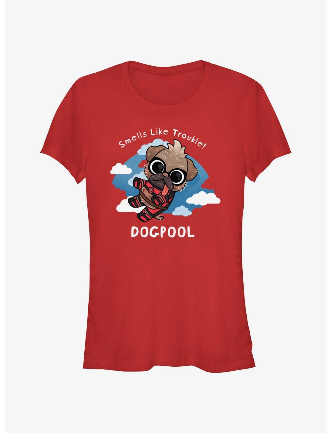 Marvel Deadpool & Wolverine Dogpool Smells Like Trouble Girls T-Shirt