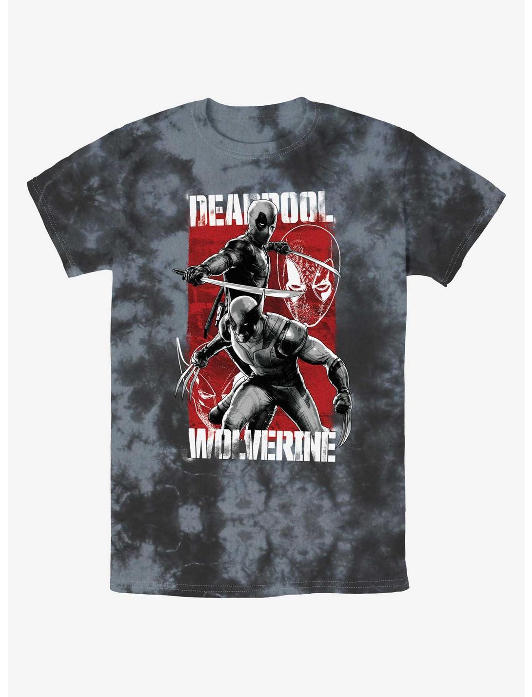 Marvel Deadpool & Wolverine Hero Portrait Tie-Dye T-Shirt