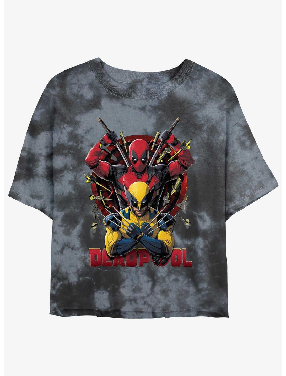 Marvel Deadpool & Wolverine Out Of Danger Girls Tie-Dye Crop T-Shirt
