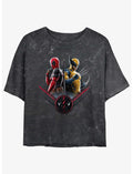Marvel Deadpool & Wolverine X Force Pair Girls Mineral Wash Crop T-Shirt