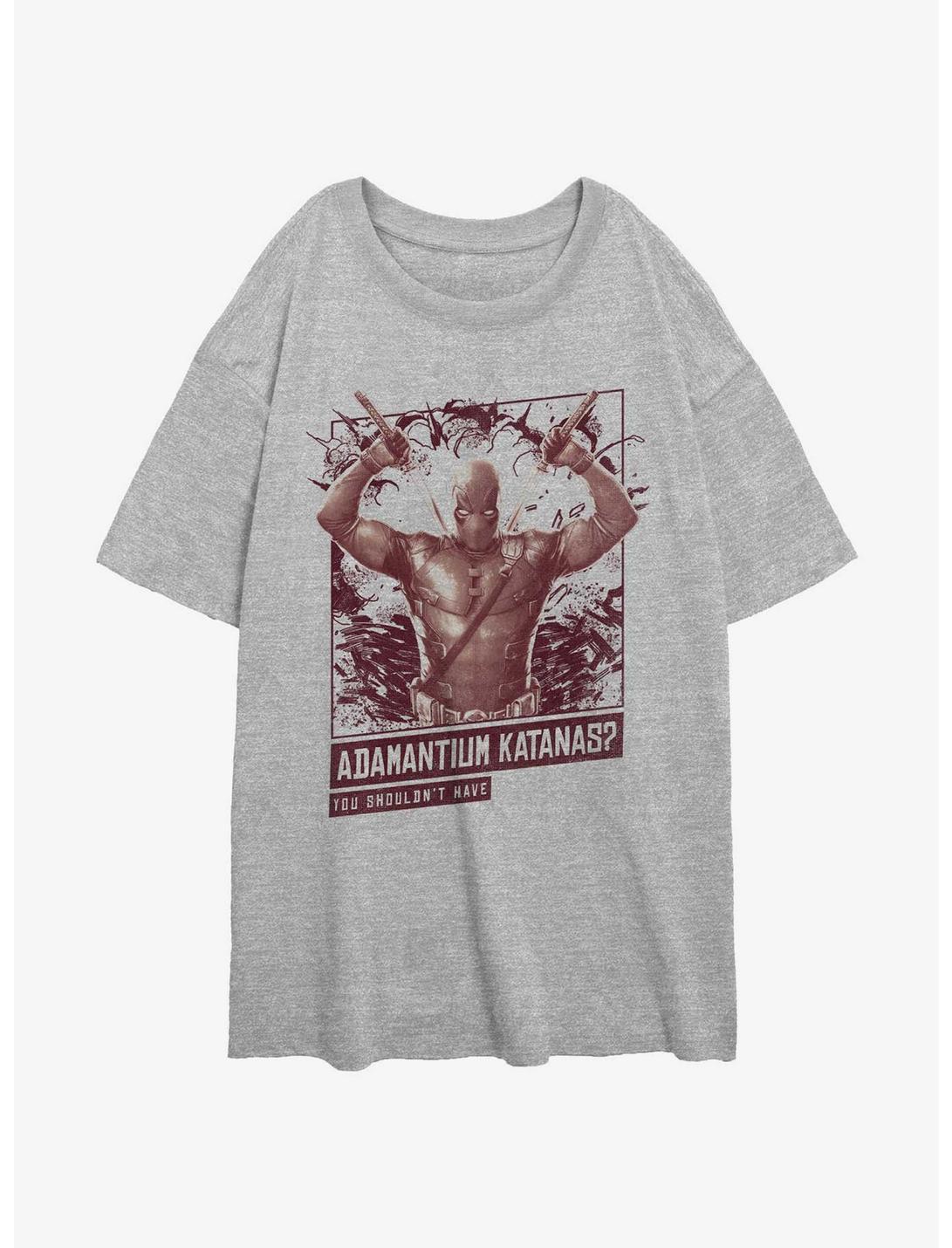 Marvel Deadpool & Wolverine Adamantium Katanas Girls Oversized T-Shirt