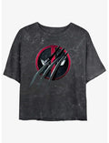 Marvel Deadpool & Wolverine Clawed Pool Girls Mineral Wash Crop T-Shirt