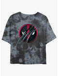 Marvel Deadpool & Wolverine Clawed Pool Girls Tie-Dye Crop T-Shirt