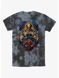 Marvel Deadpool & Wolverine Wolverine Pose Badge Tie-Dye T-Shirt