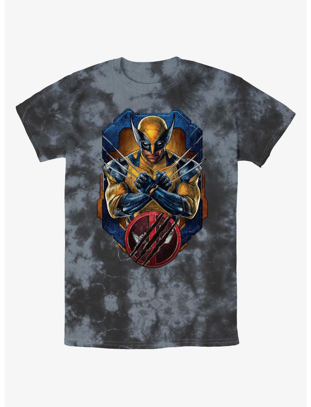Marvel Deadpool & Wolverine Wolverine Pose Badge Tie-Dye T-Shirt