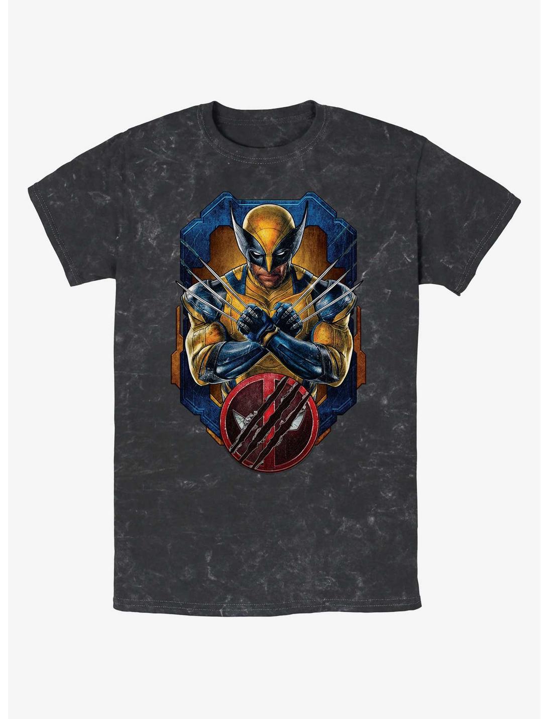 Marvel Deadpool & Wolverine Wolverine Pose Badge Mineral Wash T-Shirt