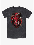 Marvel Deadpool & Wolverine Deadpool Pose Badge Mineral Wash T-Shirt