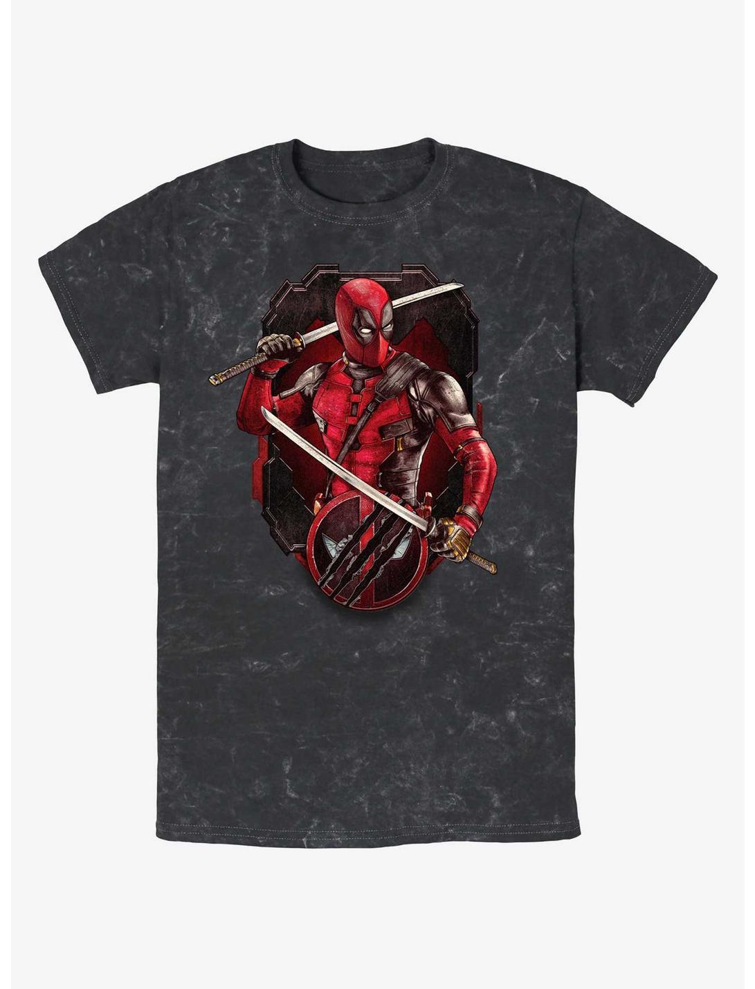 Marvel Deadpool & Wolverine Deadpool Pose Badge Mineral Wash T-Shirt