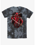 Marvel Deadpool & Wolverine Deadpool Pose Badge Tie-Dye T-Shirt