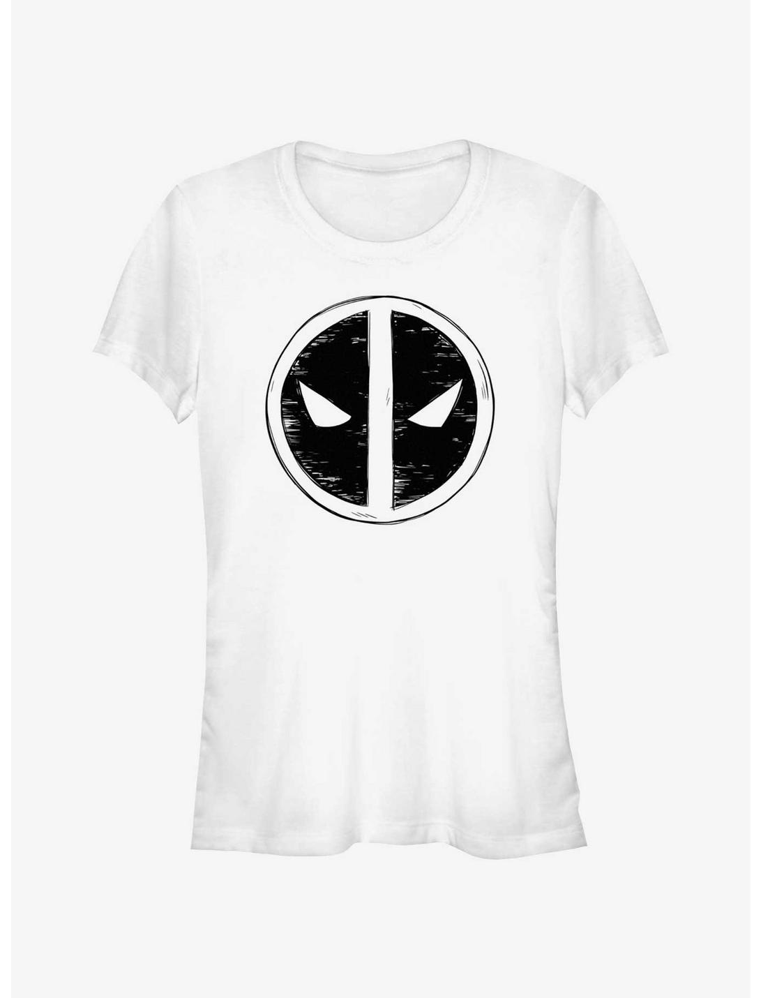 Marvel Deadpool & Wolverine Deadpool Scribble Emblem Girls T-Shirt
