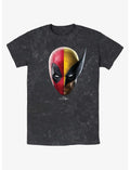 Marvel Deadpool & Wolverine Half Half Portrait Mineral Wash T-Shirt