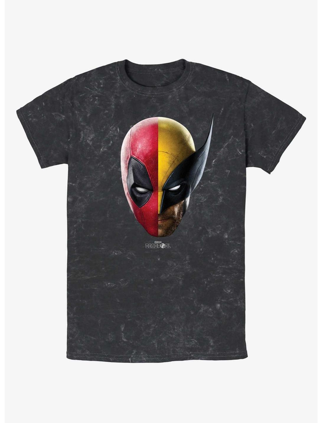 Marvel Deadpool & Wolverine Half Half Portrait Mineral Wash T-Shirt