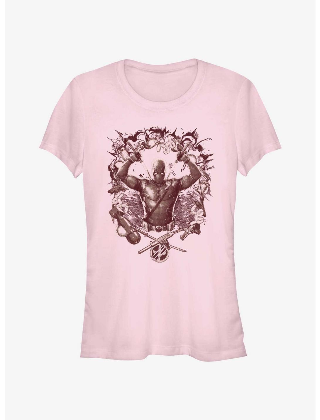 Marvel Deadpool & Wolverine Weapons Explosion Girls T-Shirt