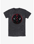 Marvel Deadpool & Wolverine Clawed Deadpool Emblem Mineral Wash T-Shirt