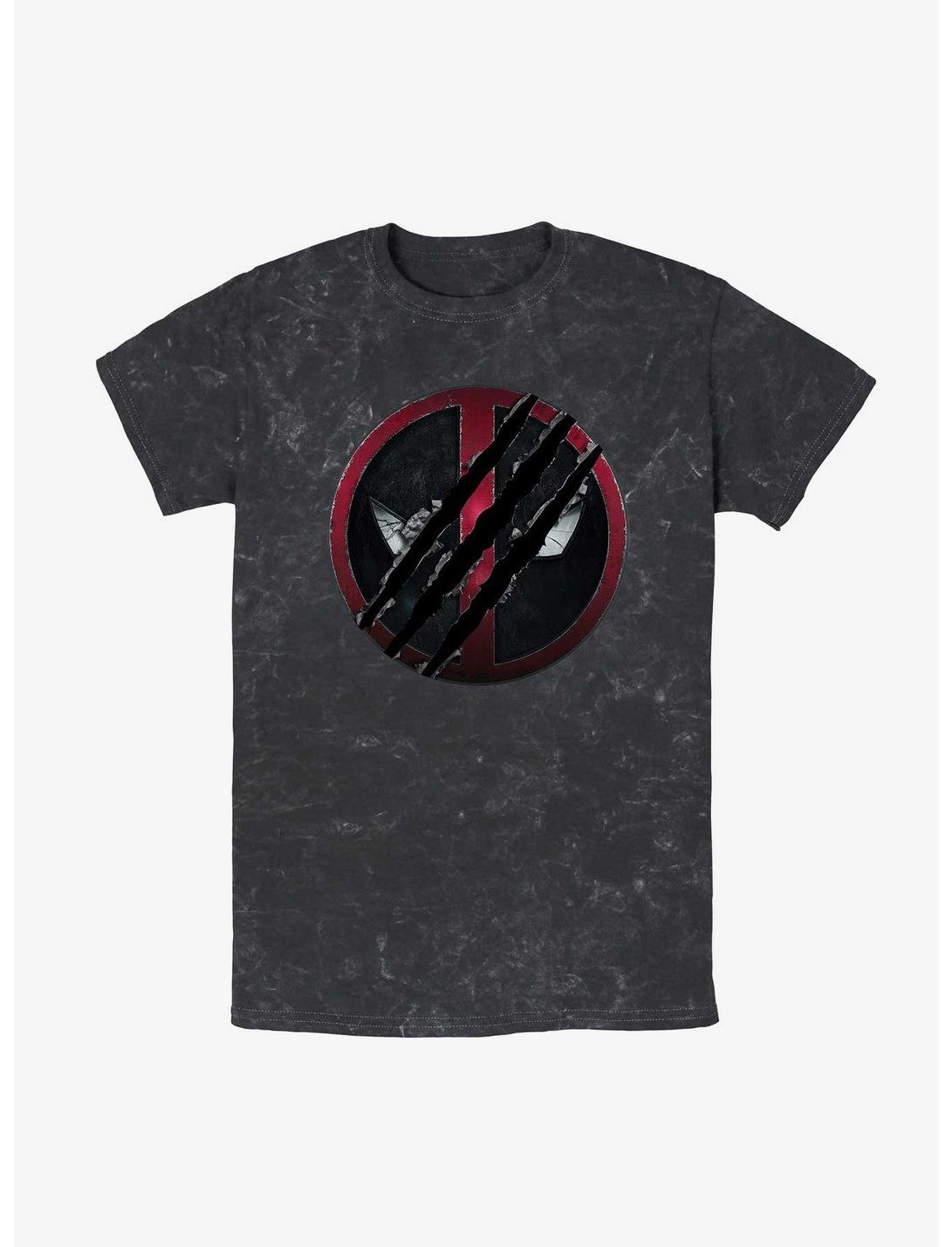 Marvel Deadpool & Wolverine Clawed Deadpool Emblem Mineral Wash T-Shirt