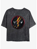 Marvel Deadpool & Wolverine Wolverine Clawing Through Girls Mineral Wash Crop T-Shirt