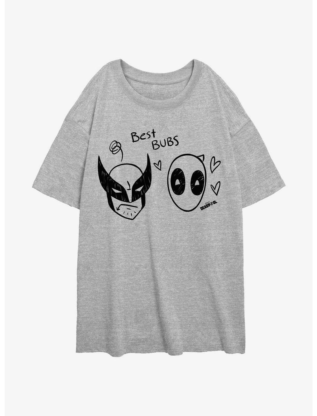 Marvel Deadpool & Wolverine Best Bubs Scribbles Girls Oversized T-Shirt