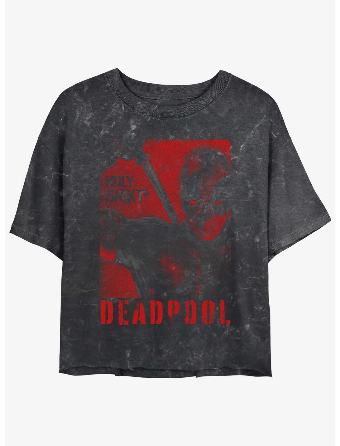 Marvel Deadpool & Wolverine Deadpool Poster SNIKT Girls Mineral Wash Crop T-Shirt