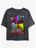 Marvel Deadpool Deadpool Fam Bam Mineral Wash Girls Crop T-Shirt