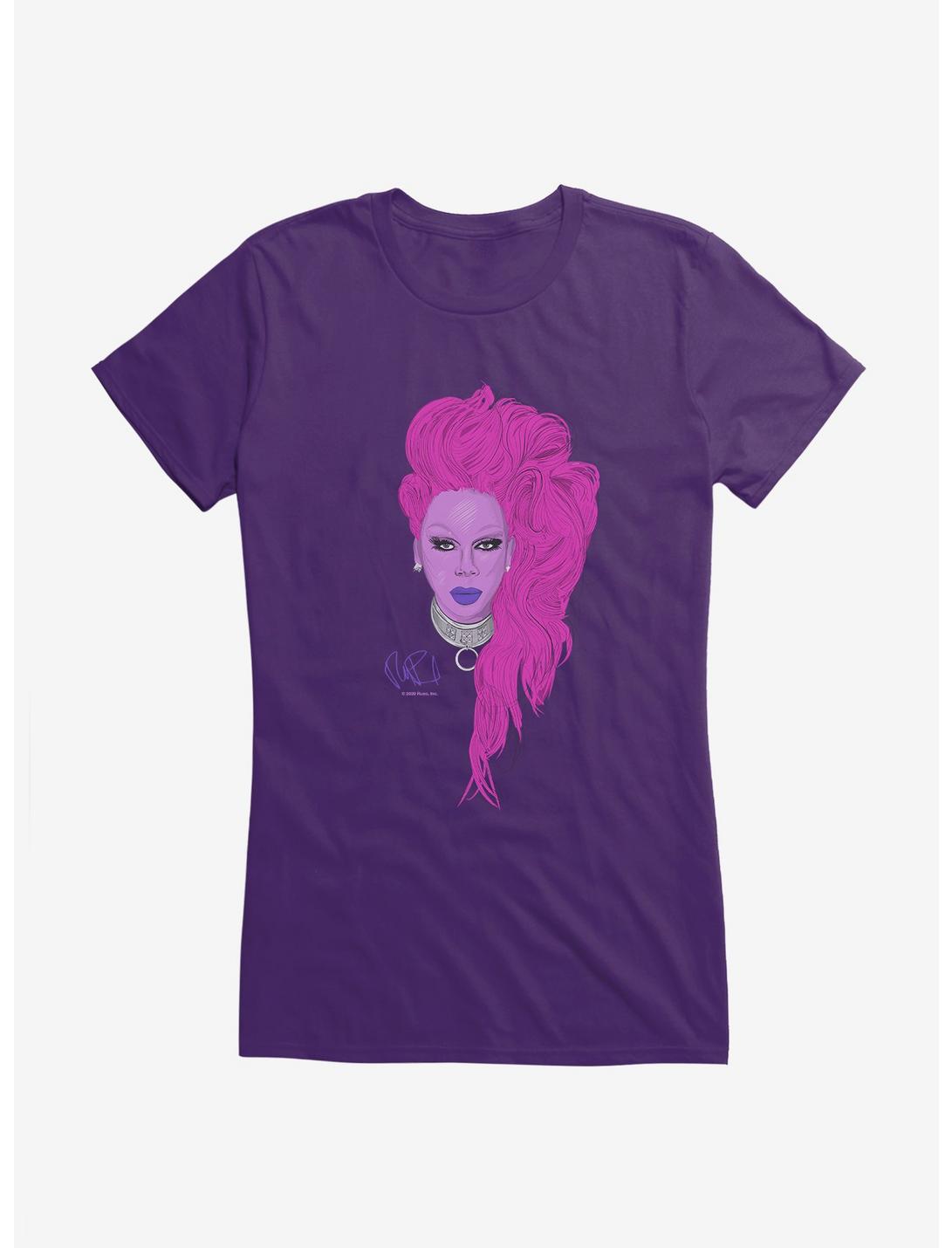 RuPaul Neon Purple Portrait Girls T-Shirt