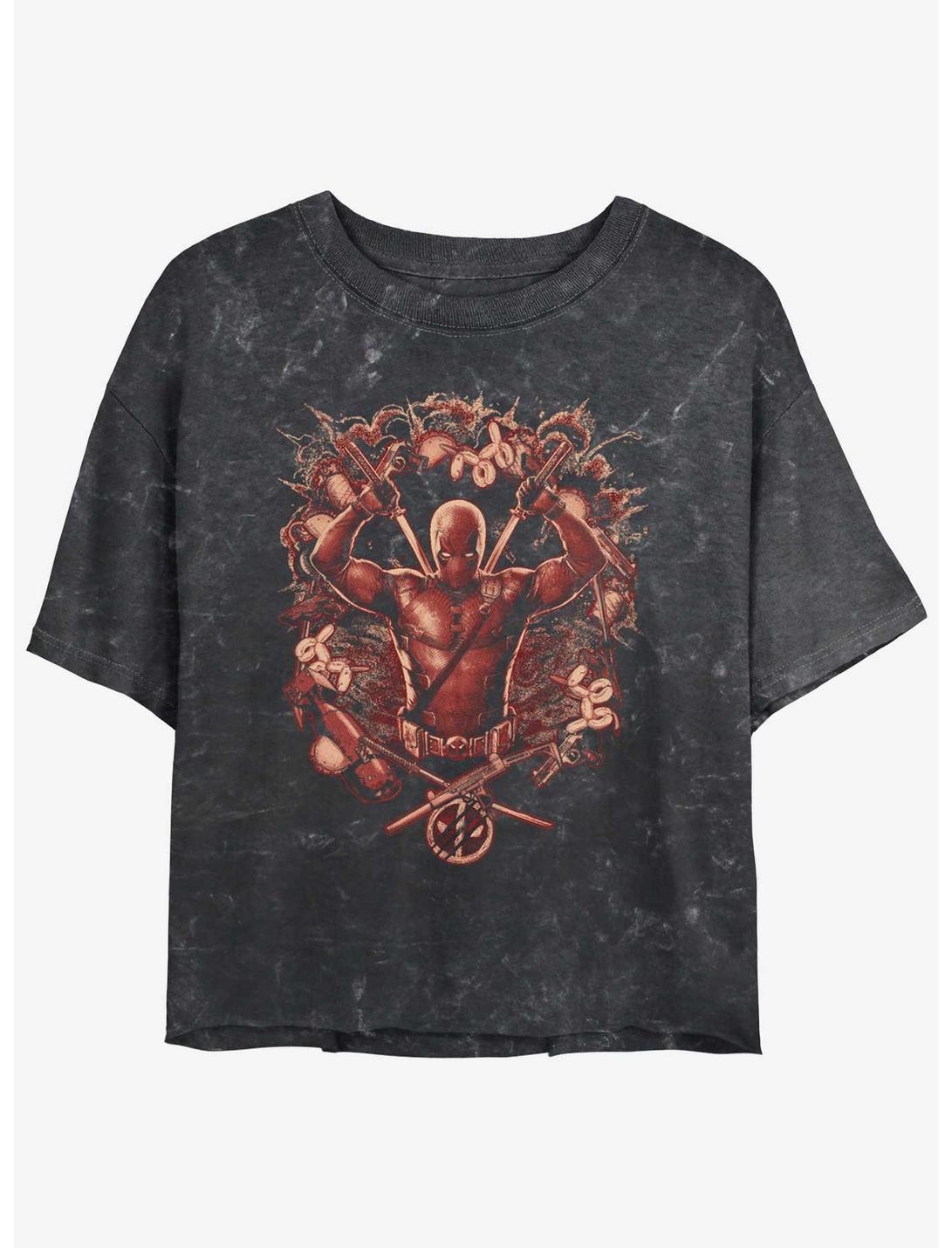 Marvel Deadpool All Hail Tacos Girls Mineral Wash Crop T-Shirt Hot Topic Web Exclusive