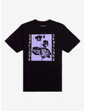 Deftones Black & Lavender Flowers Relaxed Fit Girls T-Shirt