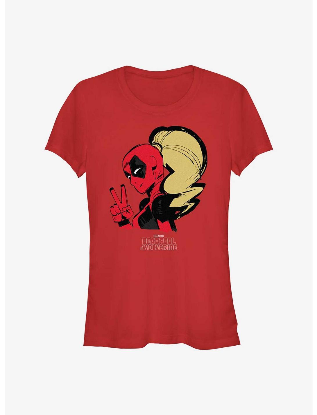 Marvel Deadpool & Wolverine Lady Deadpool Peace Girls T-Shirt